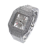 Hip-hop diamond-encrusted hollowed-out square watch by nowadaysfashion