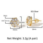 Hip Hop diamond-encrusted 925 silver stud earrings by nowadaysfashion