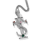 Hip-hop colored zircon TS cross necklace by nowadaysfashion