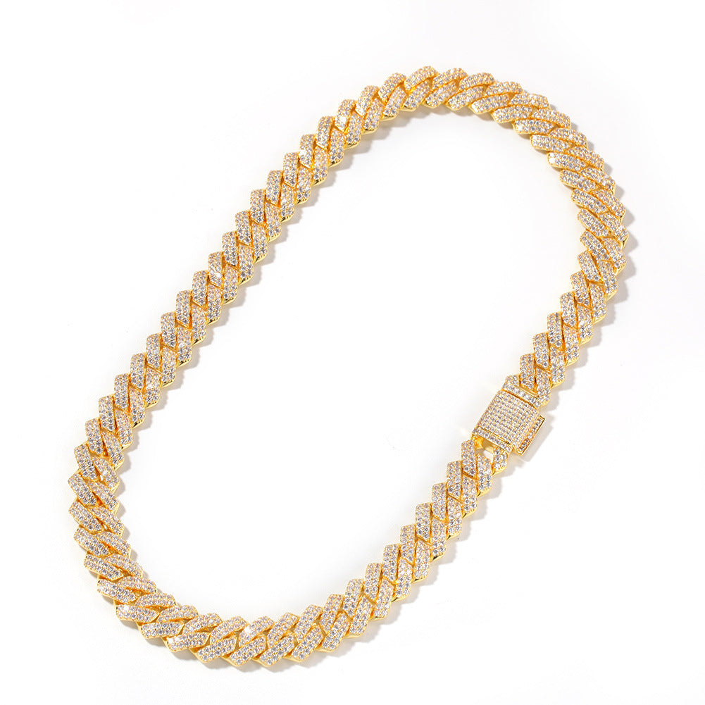 Hip-hop bar-style Cuban zircon-encrusted necklace by nowadaysfashion