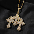 Retro Cross Square Zircon Inlay Necklace by nowadaysfashion