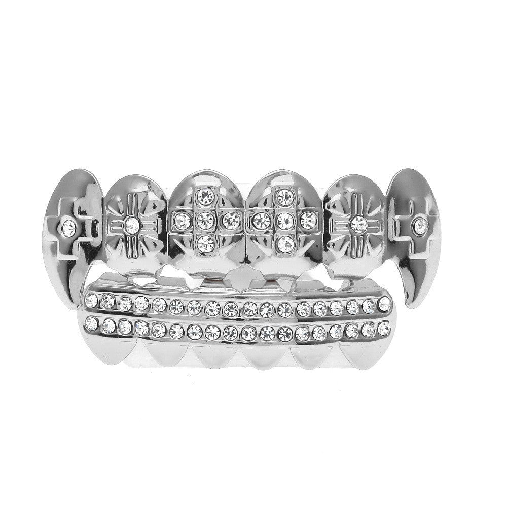 Hip-hop diamond-encrusted and gold-plated teeth grillz by nowadaysfashion