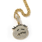 Hip-hop cartoon zircon spiky-head avatar necklace by nowadaysfashion