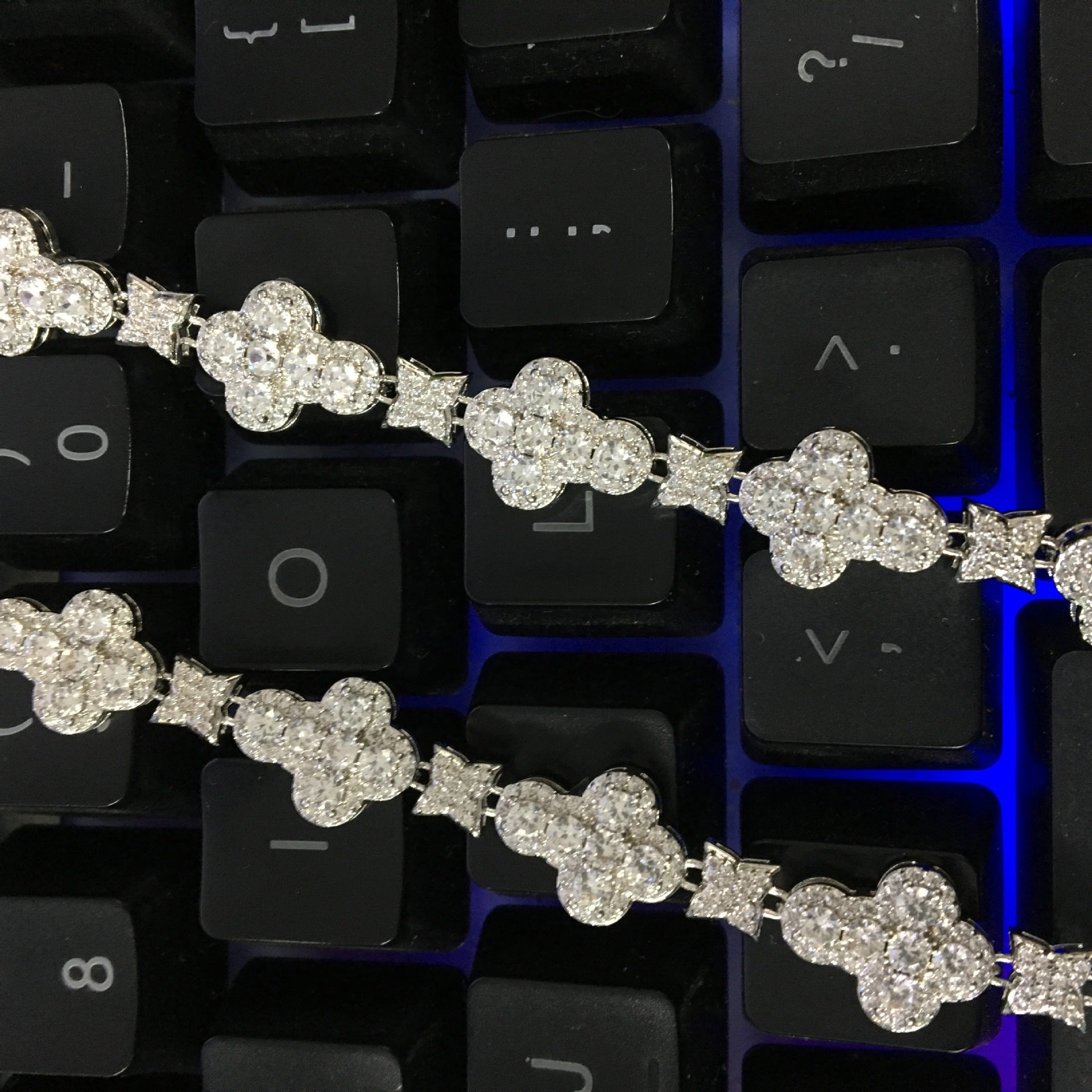 10mm cross flower star bracelet with micro-inlaid zircon by nowadaysfashion