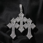 Retro Cross Square Zircon Inlay Necklace by nowadaysfashion
