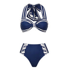 Swimsuit Navy Halter One Piece Swimsuit Set Women by Bella Mia