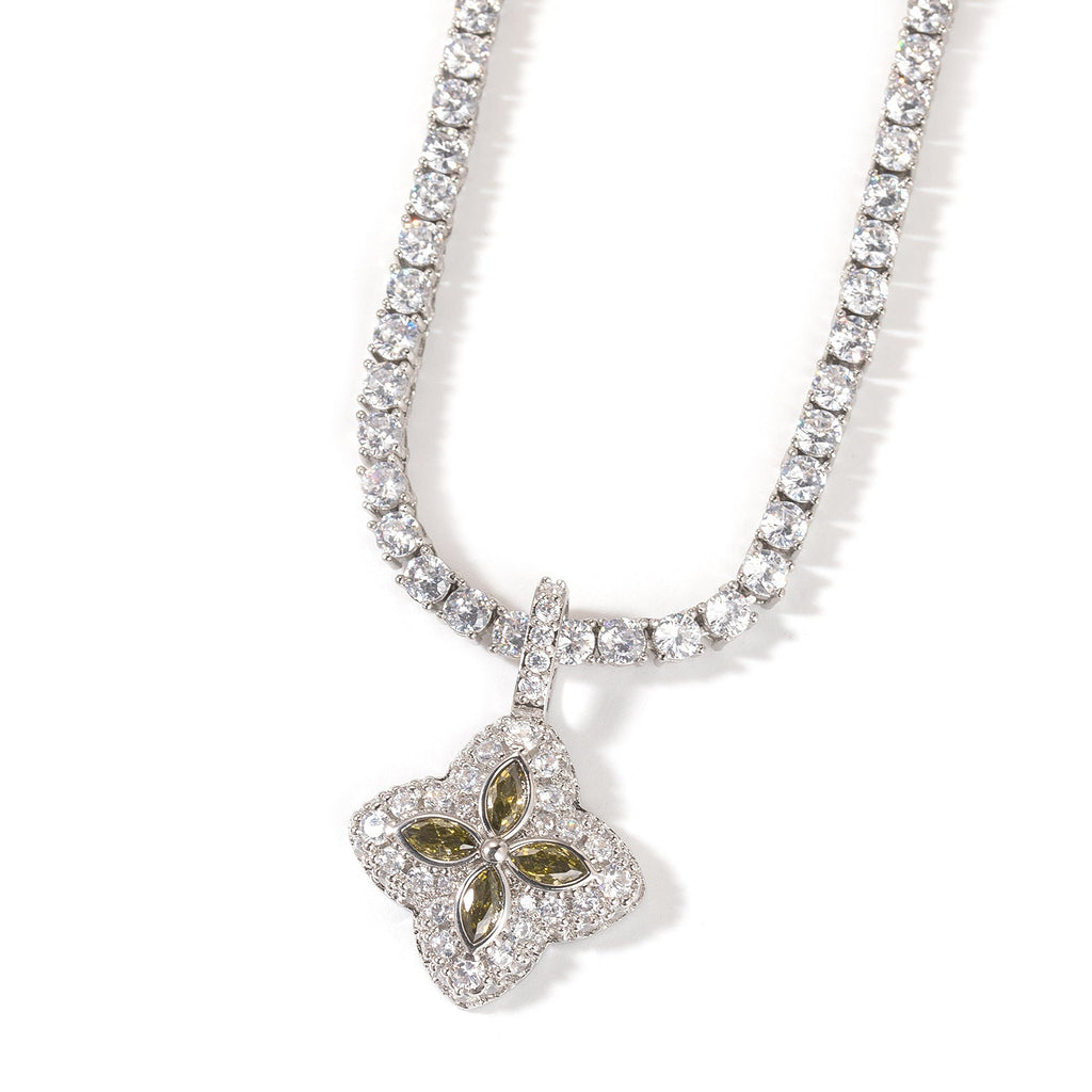 Cubic Zirconia Colorful Four-Leaf Clover Pendant by nowadaysfashion