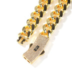 Hip-hop diamond-encrusted clasp smooth Cuban chain by nowadaysfashion
