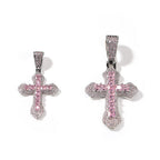 Hip-hop copper-inlaid purple zircon cross necklace by nowadaysfashion