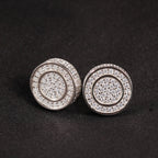 Hip Hop diamond-encrusted 925 silver stud earrings by nowadaysfashion