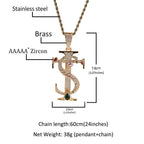 Hip-hop colored zircon TS cross necklace by nowadaysfashion