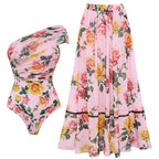 Swimsuit Pink Floral Sweet Seaside Vacation Swimsuit Set Women by Bella Mia