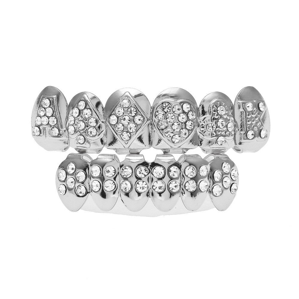 Hip-hop diamond-encrusted and gold-plated teeth grillz by nowadaysfashion