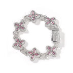 Hip-hop zircon colored infinite four-leaf clover bracelet by nowadaysfashion