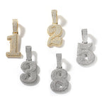 Hip-hop diamond-encrusted number pendant by nowadaysfashion