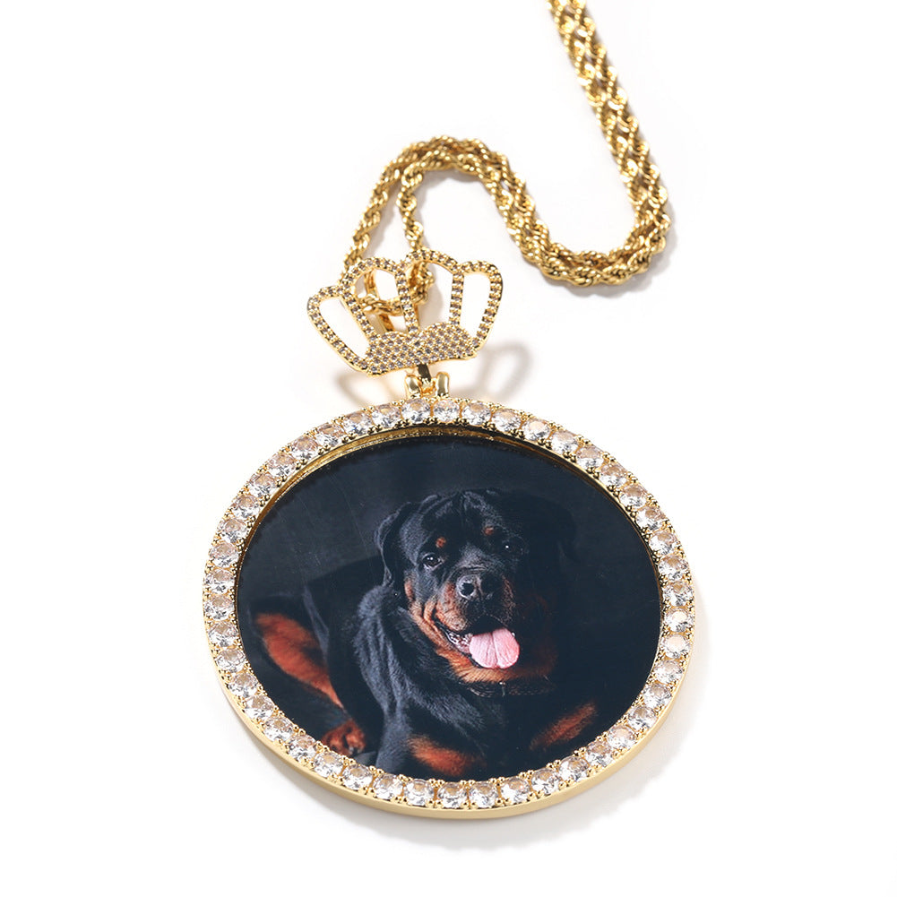 Hip Hop XL large round DIY pendant necklace by nowadaysfashion