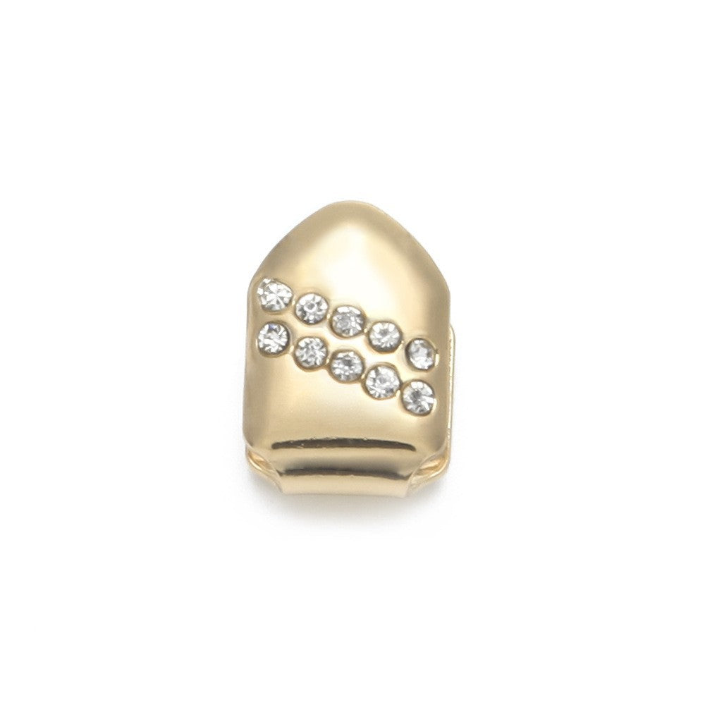 Hip-hop diamond-encrusted and gold-plated teeth grillz by nowadaysfashion
