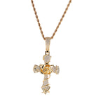 Hip-hop rose cross necklace with 5A zircon inlay by nowadaysfashion