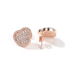 Hip-hop inlaid zircon heart-shaped earrings by nowadaysfashion