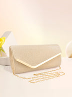 Women's three-fold bag with colorful glitter