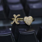 Hip-hop zircon-encrusted 26 English letters ring by nowadaysfashion
