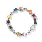 Hip-hop diamond multi-colored gemstone necklace by nowadaysfashion