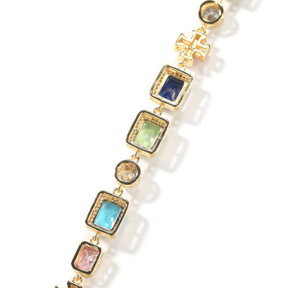 Exquisite diamond-encrusted colored gemstone bracelet and necklace by nowadaysfashion