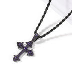 Hip-Hop Diamond-Encrusted Zircon Cross Necklace by nowadaysfashion