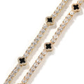 Hip-hop four-leaf clover diamond tennis chain necklace bracelet by nowadaysfashion