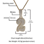 Hip-hop diamond-encrusted number pendant by nowadaysfashion