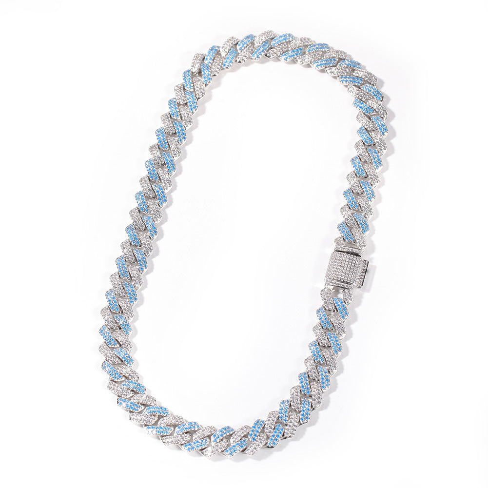 Hip-hop bar-style Cuban zircon-encrusted necklace by nowadaysfashion