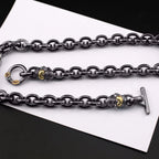 Black retro skull punk necklace