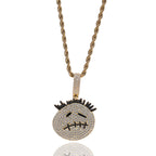 Hip-hop cartoon zircon spiky-head avatar necklace by nowadaysfashion