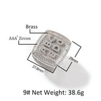 Hip-hop diamond-encrusted zircon DIY letter square ring by nowadaysfashion