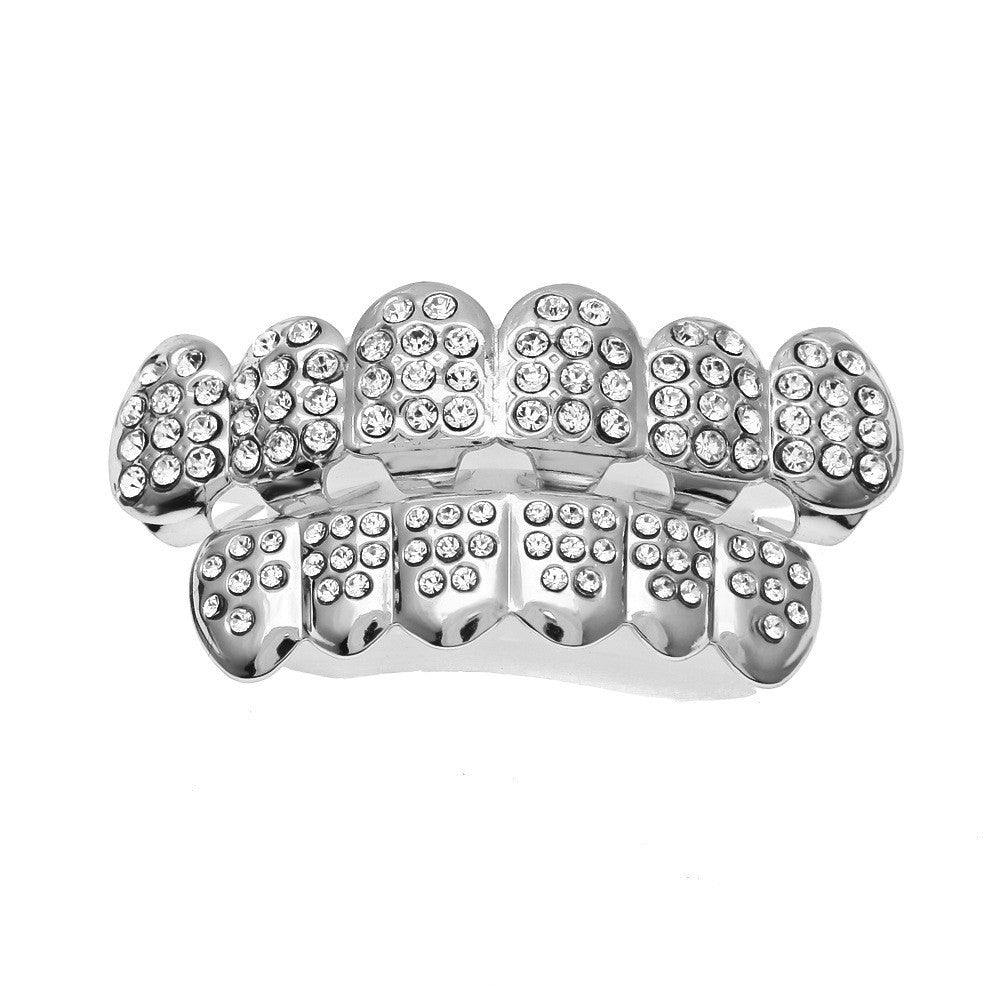 Hip-hop diamond-encrusted and gold-plated teeth grillz by nowadaysfashion