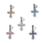 Hip-hop copper-inlaid purple zircon cross necklace by nowadaysfashion