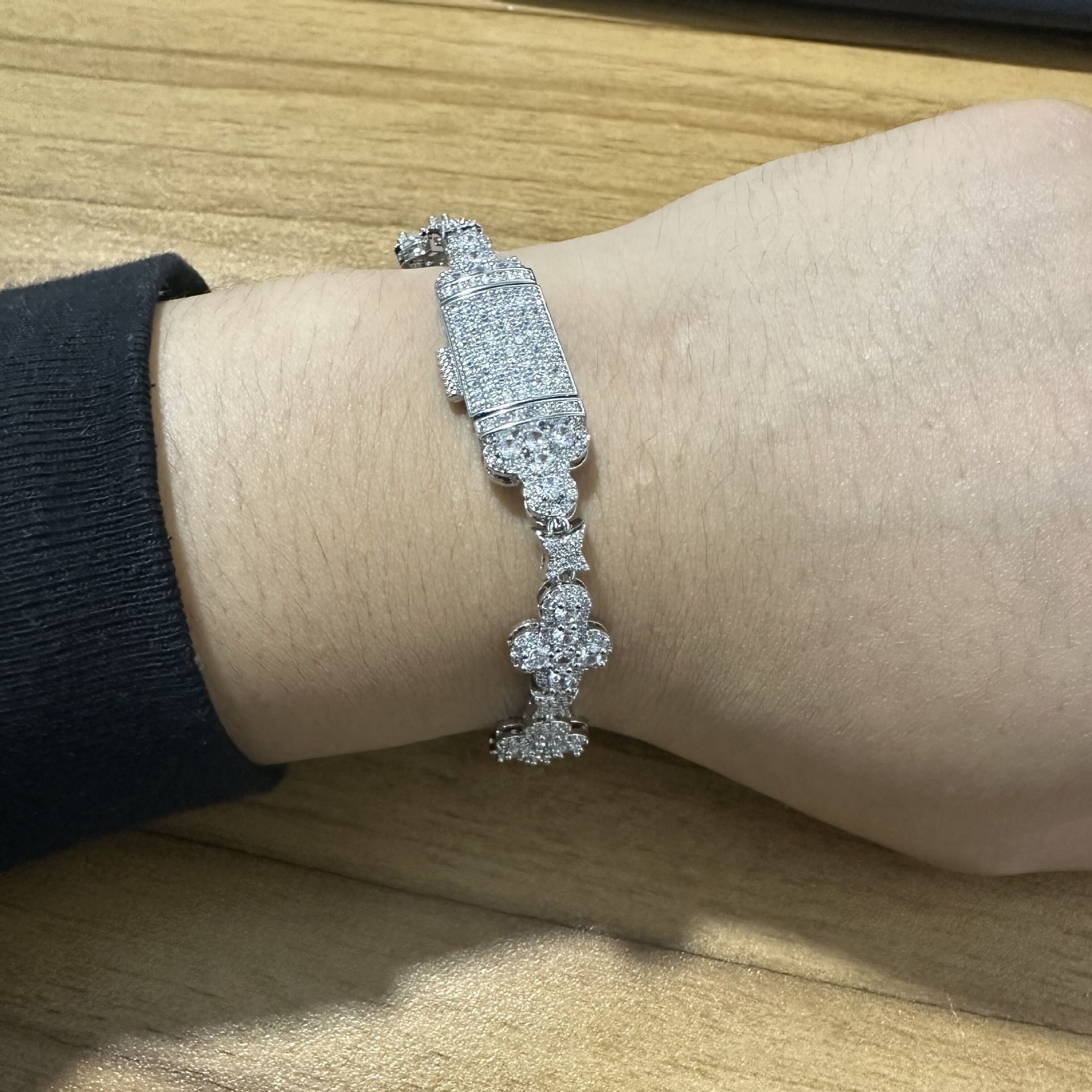 10mm cross flower star bracelet with micro-inlaid zircon by nowadaysfashion