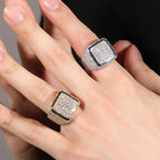 Hip-hop large square ring with zircon by nowadaysfashion