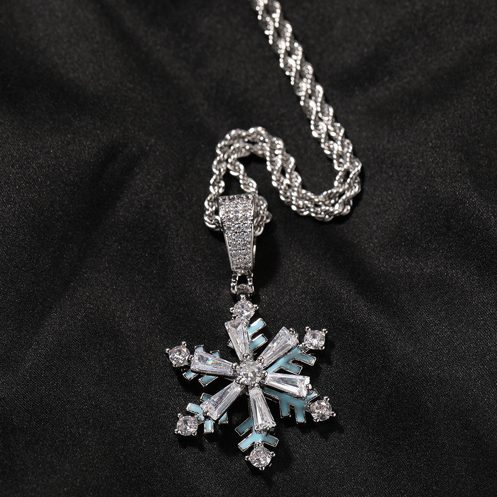 Winter rotating snowflake luminous oil drop pendant by nowadaysfashion