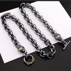 Black retro skull punk necklace