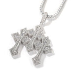 Retro Cross Square Zircon Inlay Necklace by nowadaysfashion