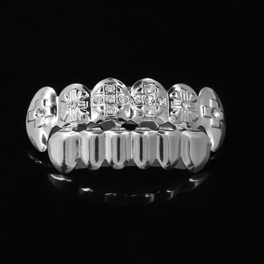 Hip-hop diamond-encrusted and gold-plated teeth grillz by nowadaysfashion