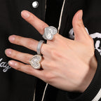 Hip-hop T-square heart-shaped zircon ring by nowadaysfashion