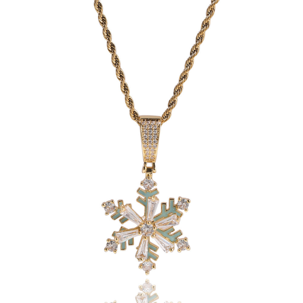 Winter rotating snowflake luminous oil drop pendant by nowadaysfashion