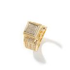 Hip-hop square diamond-encrusted couple ring by nowadaysfashion