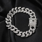 Hip-Hop 12mm Diamond-Encrusted Cuban Chain Bracelet by nowadaysfashion