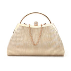 folded metal diamond-studded handbag wedding clutch bag