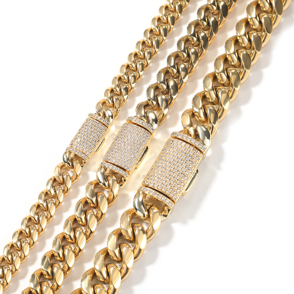 Hip-hop zircon stainless steel zircon necklace by nowadaysfashion