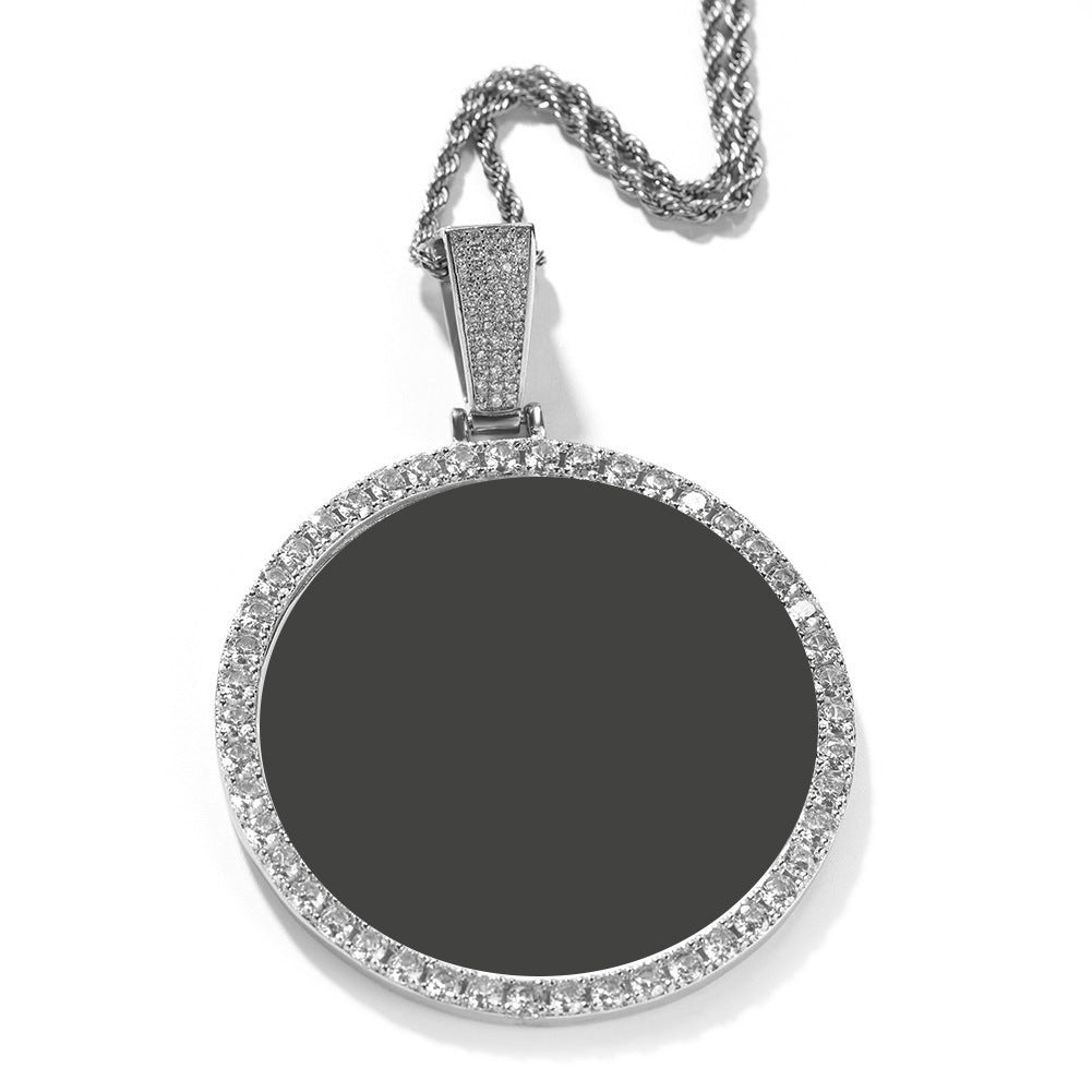 Hip Hop XL large round DIY pendant necklace by nowadaysfashion