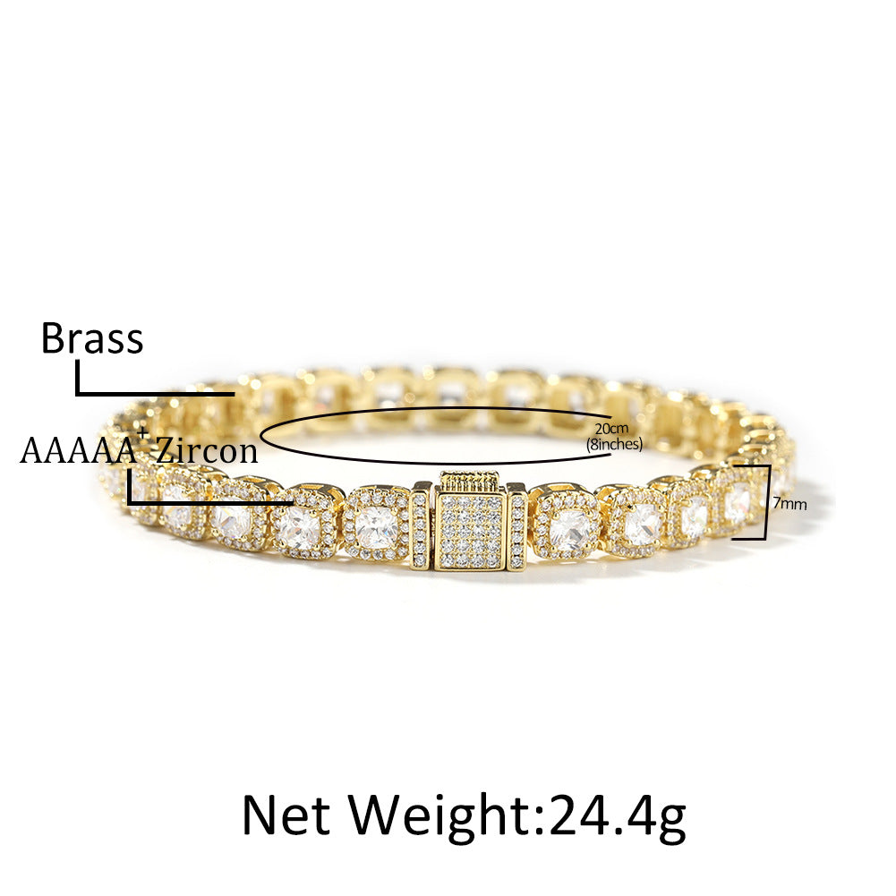 Iced Out Tennis Chain Cubic Zirconia CZ Hip Hop Necklace by nowadaysfashion